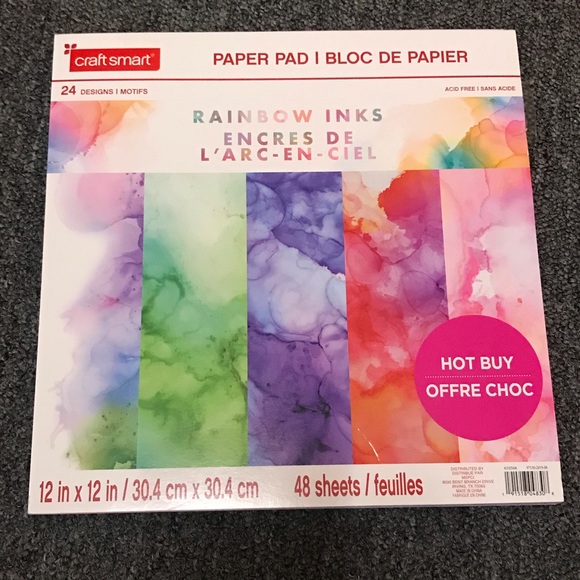 Recollections Office Craft Smart Scrapbook Paper Rainbow Ink